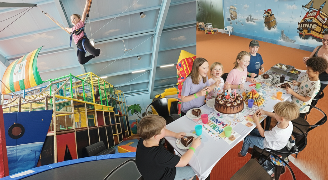 Kindergeburtstag Plus - Freizeitpark Landsberg, Indoorspielplatz, Bowling, Sauna, Fitness Studio, Squash, Badminton, Fußball