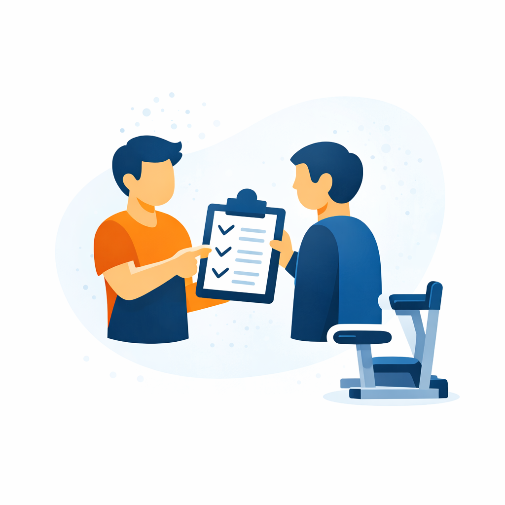 Einweisung durch Fitnesstrainer